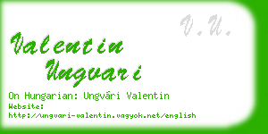 valentin ungvari business card